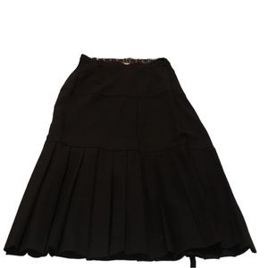 Salvatore  Ferragamo size 42 black Gorgeous 100% wool maxi skirt 12” slit